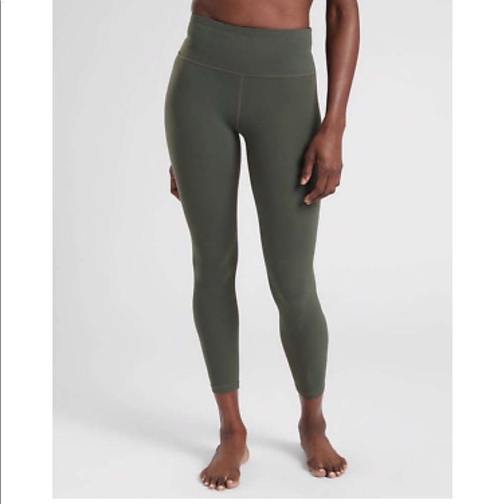 Athleta Elation 7/8 tight in Olive Green - used 4x